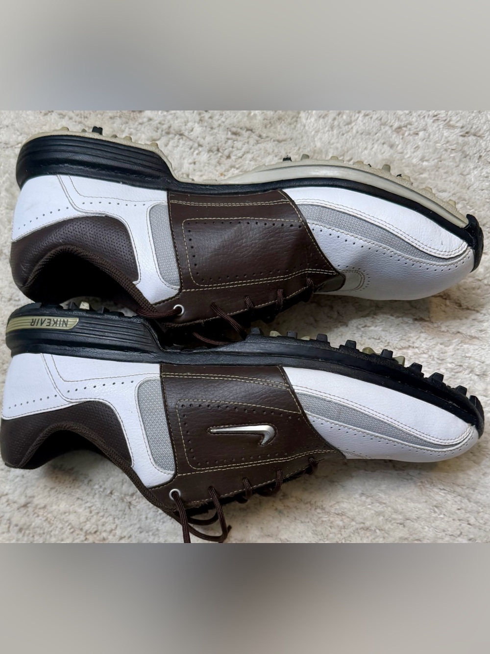 ✨🤎Men’s Nike Air Tour Saddle Golf Shoe Rubber Cleat Leather Brown White